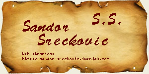 Šandor Srećković vizit kartica